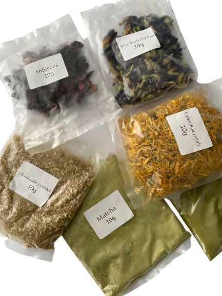5 Packs Dried Flowers Petals, Buds and Powder with Bonus Moringa Powder